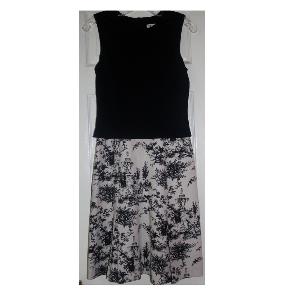 David Meister Toile Sleeveless Dress